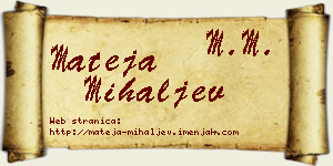 Mateja Mihaljev vizit kartica